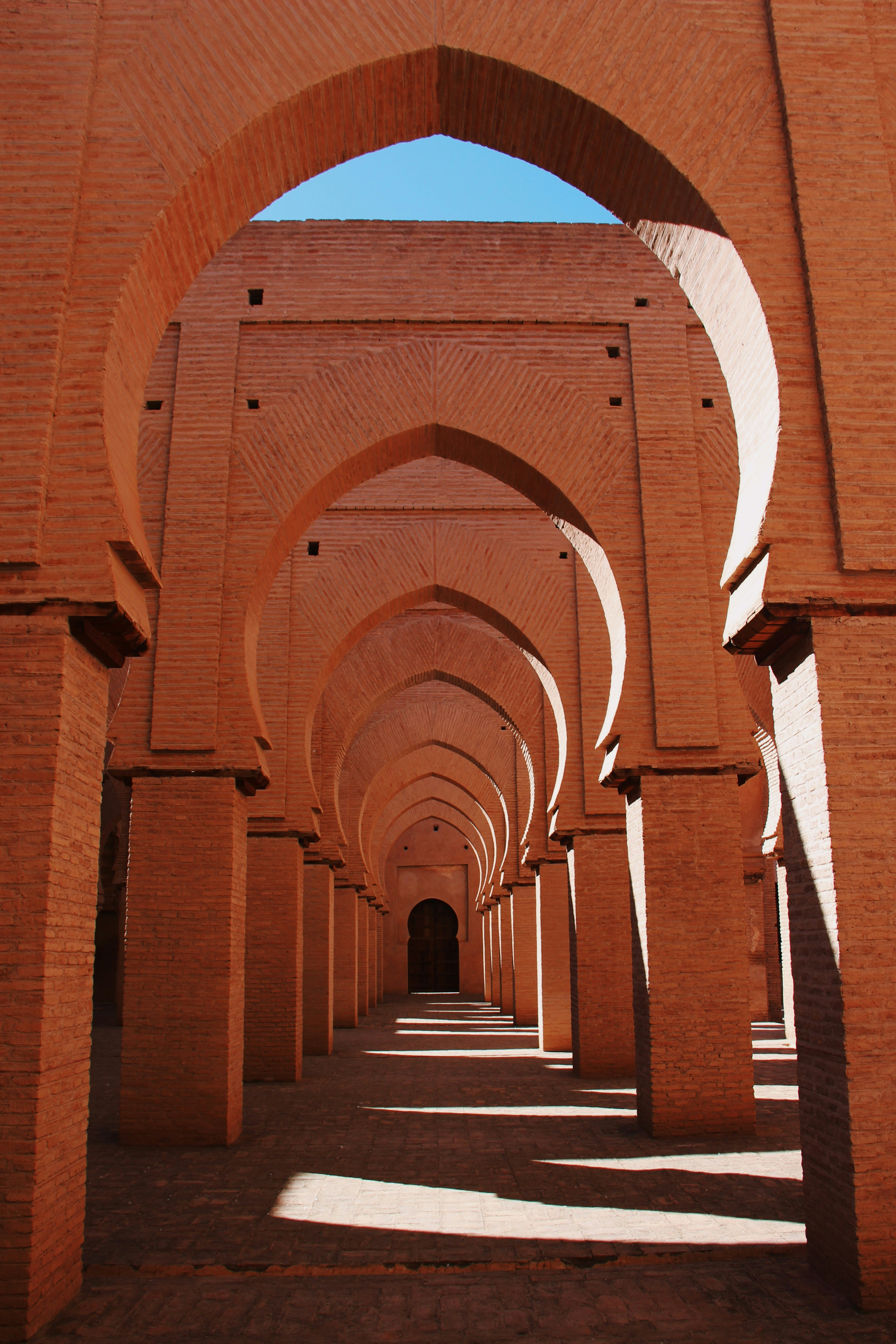 Moorish arches of an imperial mosque, Morocco